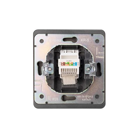 Розетка ROUND компьютерная RJ45 кат6 с/у титан KRANZ