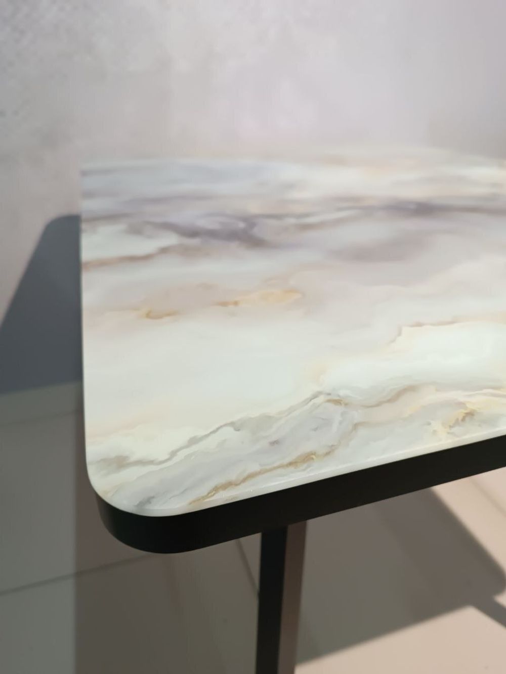 Стол Миллер стекло ф/п бабочка раздвижной чёрный (комплект ног №3)