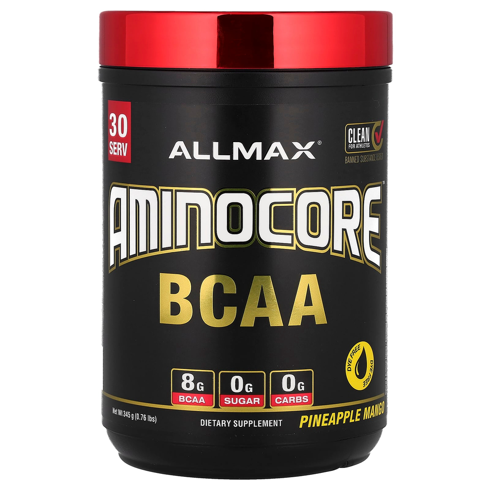 ALLMAX, AMINOCORE™ BCAA, ананас и манго, 345 г (0,76 фунта)