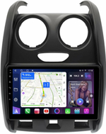 Магнитола для Renault Duster 1 2015-2020, Lada Largus 2021+ (без мультируля, рамка большая матовая) - FarCar BM9-7088TA монитор 9" QLED на Android 13, TS10, 4+32Гб, CarPlay, 4G SIM-слот