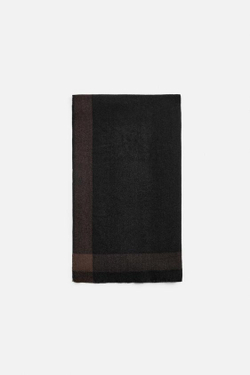 ZARA ШАРФ В КЛЕТКУ, ЧЕРНЫЙ