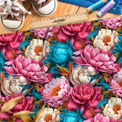 Ткань премиум Оксфорд 600D разноцветие роз