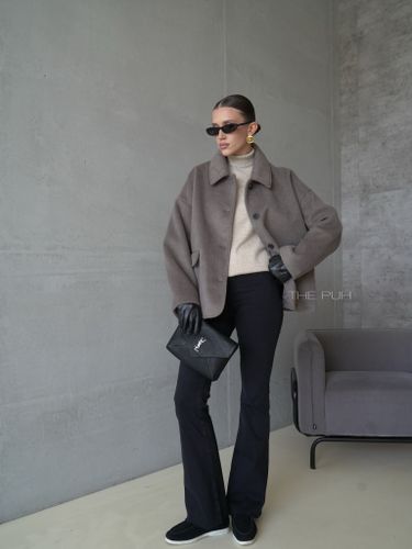 Пальто-пиджак с утепленным жилетом в цвете капучино