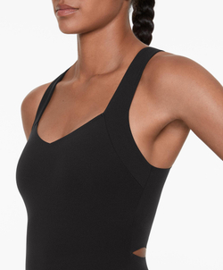 Oysho Компрессионный комбинезон Compressive с перекрестными бретелями, черный