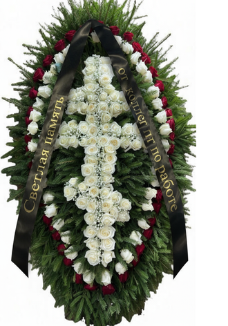 Венки из живых цветов от 18500 руб