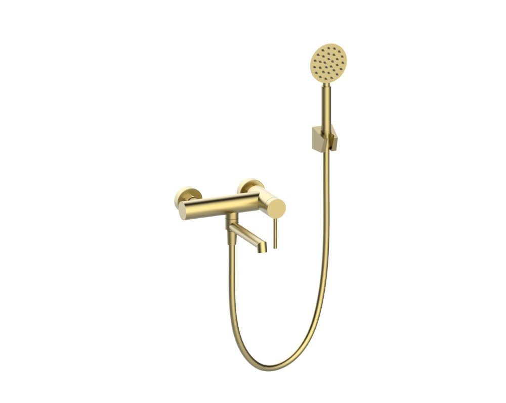 Смеситель для ванны V463531-S однорычажный, короткий, нержавеющая сталь, матовое золото