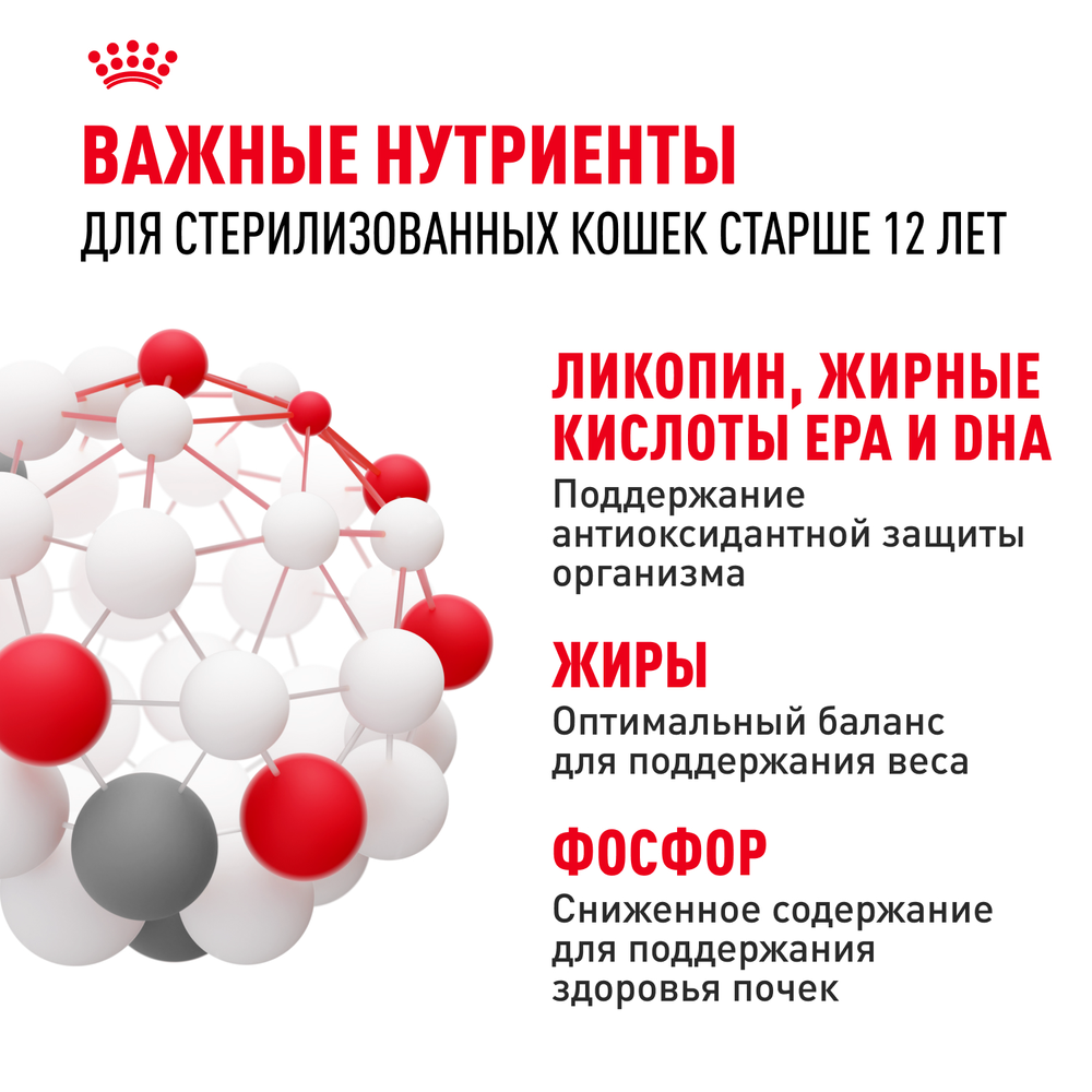 Royal Canin Ageing Sterilised 12+ Корм сухой полнорационный сбалансированный для стерилизованных стареющих кошек в возрасте старше 12 лет 4кг