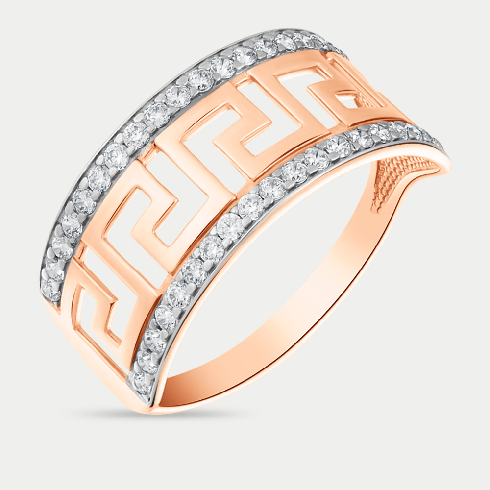 Кольцо для женщин из розового золота 585 пробы с фианитами (арт. 10654)