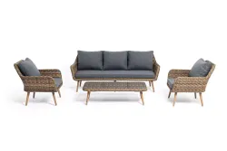 "Прованс" лаунж-зона плетеная из искусственного ротанга, цвет соломенный