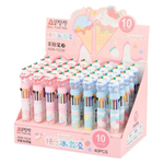 Ручка шариковая, автоматическая, 10в1, Odemei, 10-ти цветная, серия "МОРОЖЕНОЕ", с резиновой фигуркой, 40 шт