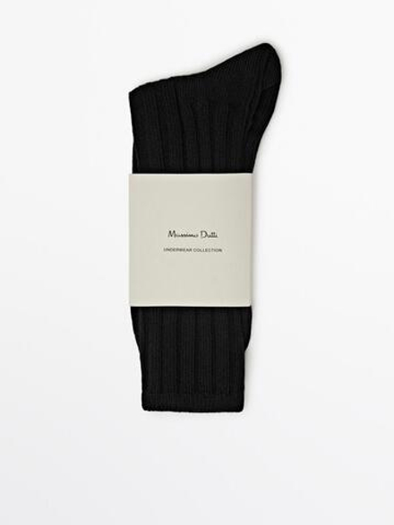 Massimo Dutti Носки из смесового хлопка, черный
