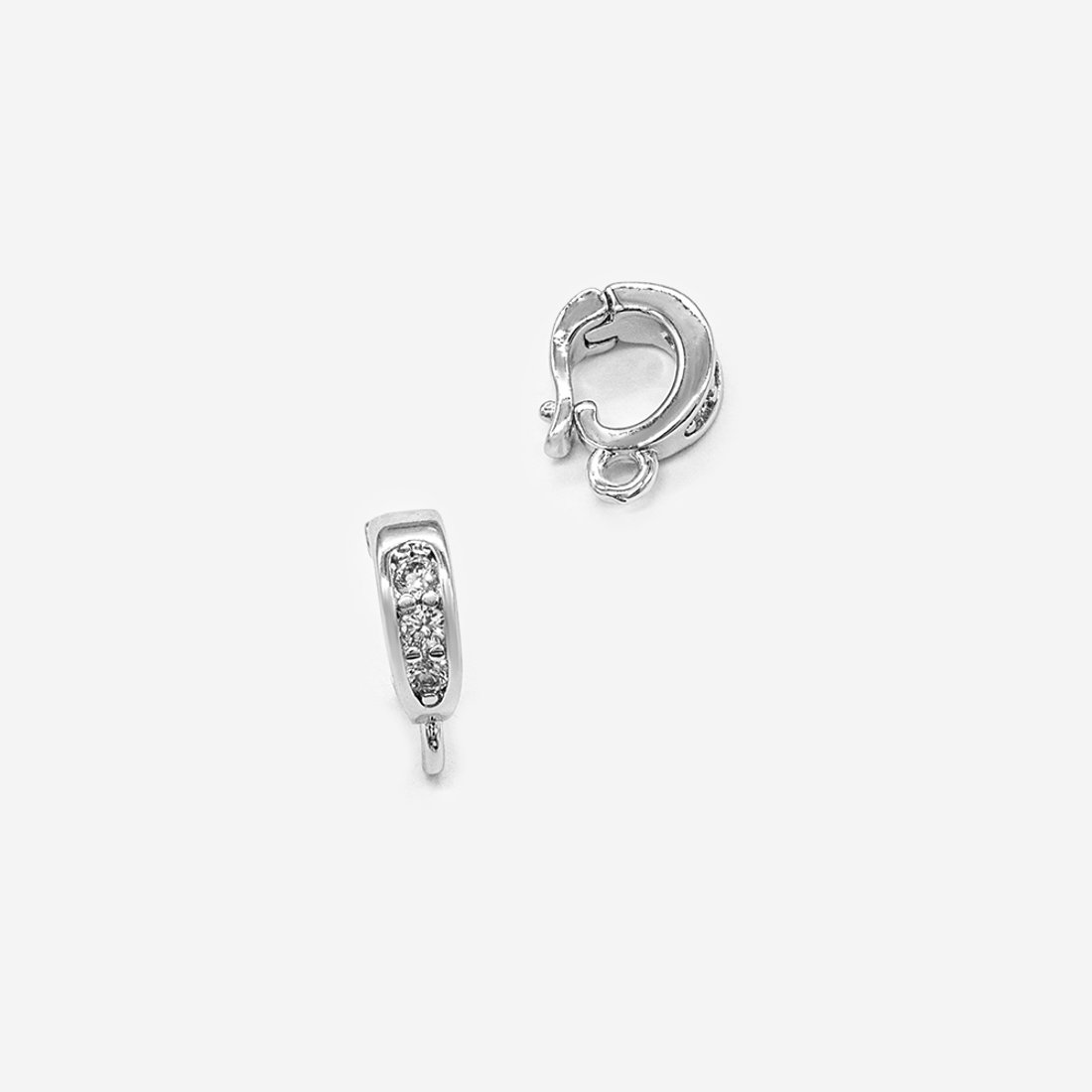 Бейл разъемный 11,3*8,2мм, фианиты, родирование