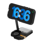 Складная зарядная станция MagSafe Aulumu M01 Charging Station для iPhone, Apple Watch и AirPods (Qi2) Зарядная станция в футуристическом стиле | Беспроводная зарядка: Qi 15 Вт, Qi 5 Вт, магнитное крепление для быстрой зарядки Apple Watch (Qi 5 Вт). Провод