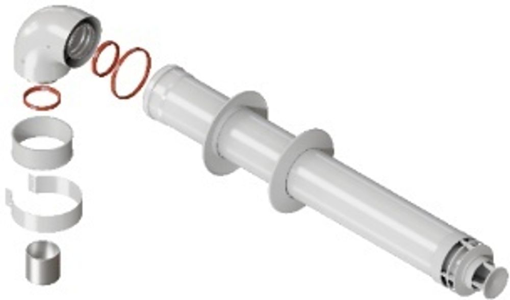 ROMMER RCA-6010-210900 Комплект дымохода СТАНДАРТ 60/100 - 900мм (Baxi (кроме ECO Nova/Classic), Ari