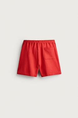 ZARA СПОРТИВНЫЕ ШОРТЫ RELAXED FIT, КРАСНЫЙ