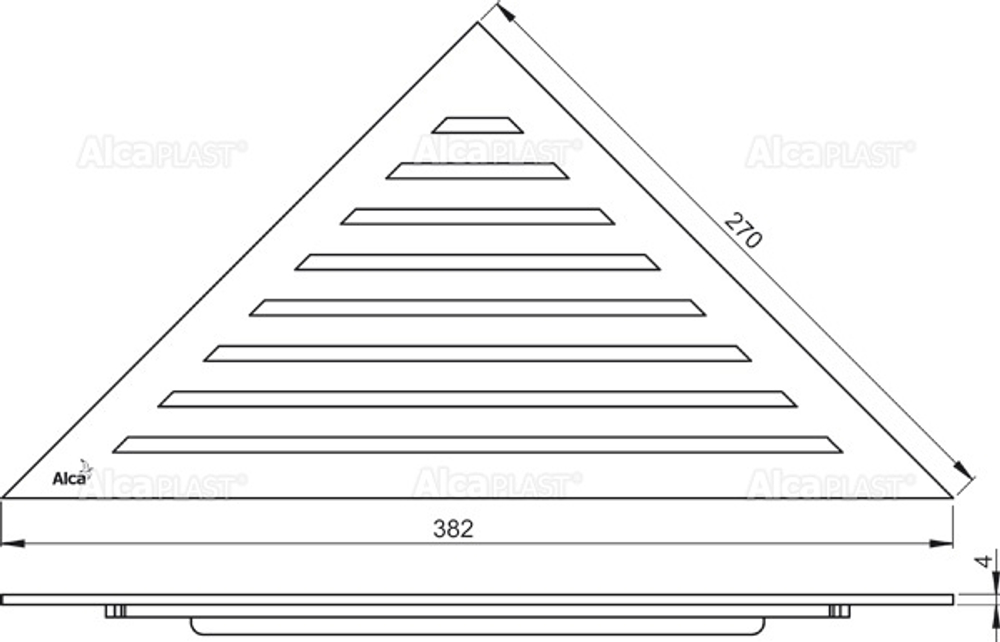 Решетка для углового лотка AlcaPlast TRITON