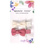 Заколки для волос НАБОР 2 шт., 4,6 см, зажим, бантики, разные цвета, MONTE VITA, 457095