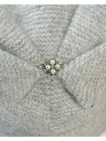 шапка зимняя вязаная ангора с пайетками