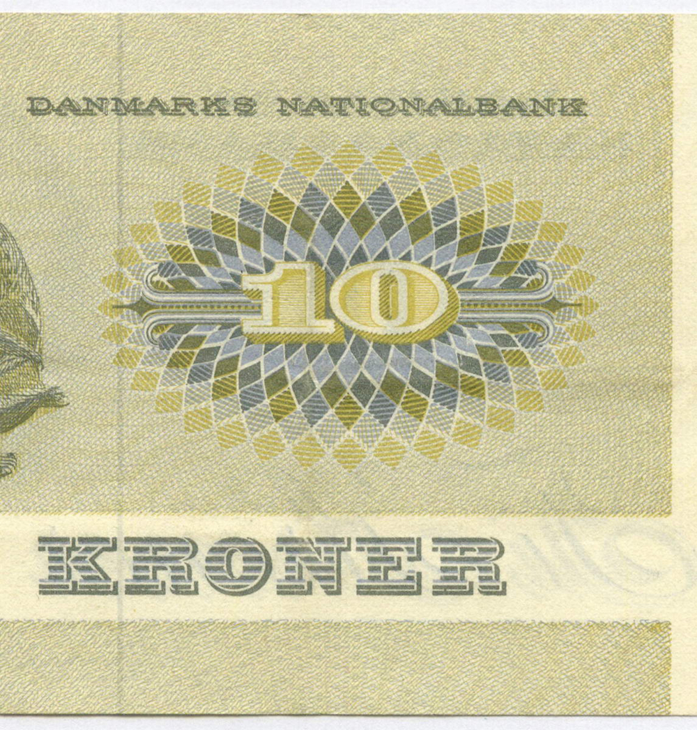 Банкнота Дания 10 крон 1972 (1975) год A4751K 2813204. VF-XF