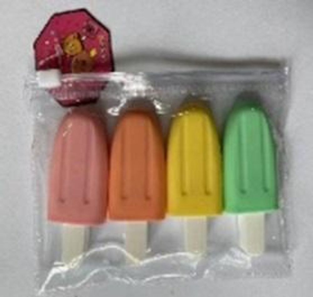 Набор текстовыделетелей Мороженое, 4 шт, в ПВХ упаковке