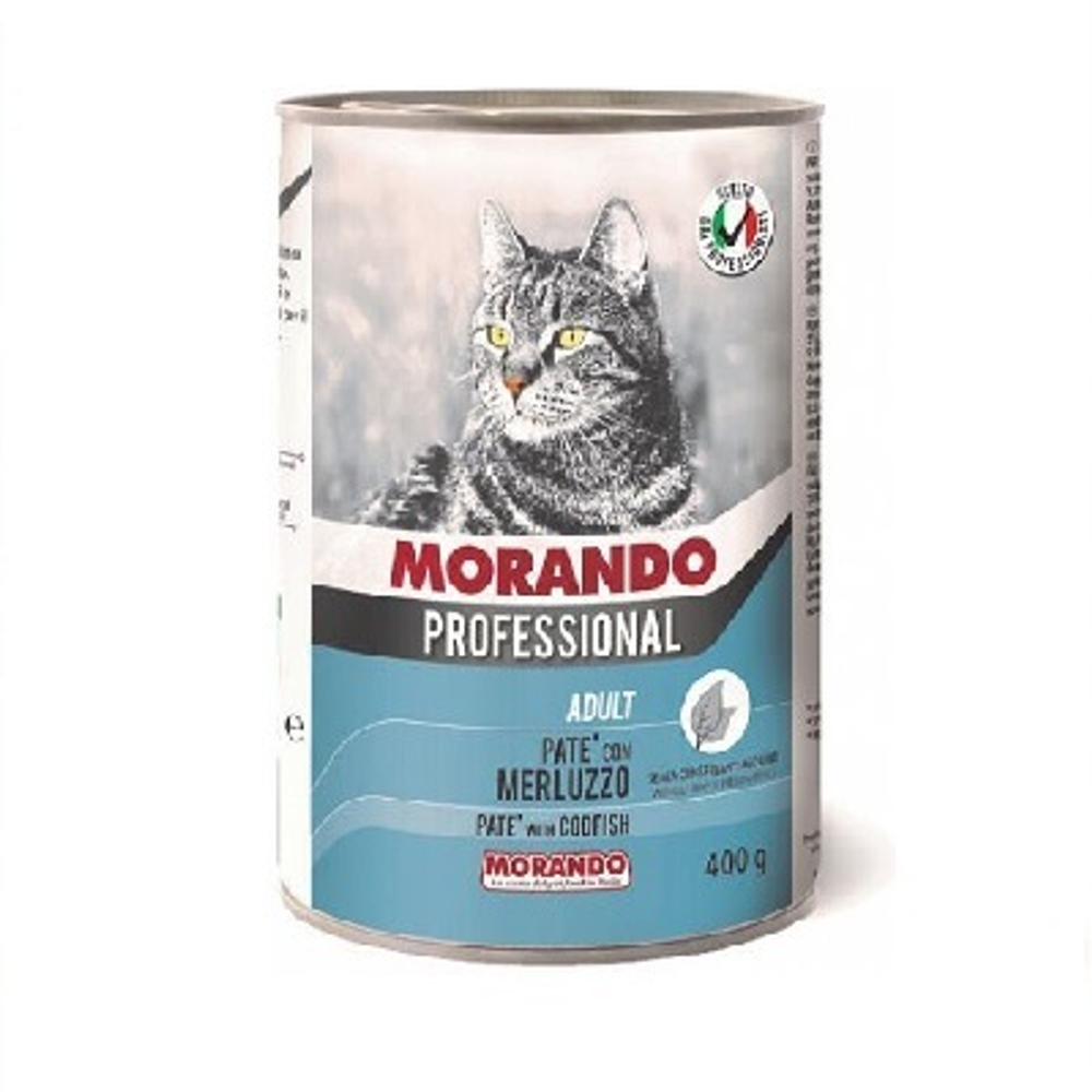 MORANDO Консервы для кошек Треска, паштет, 400гр