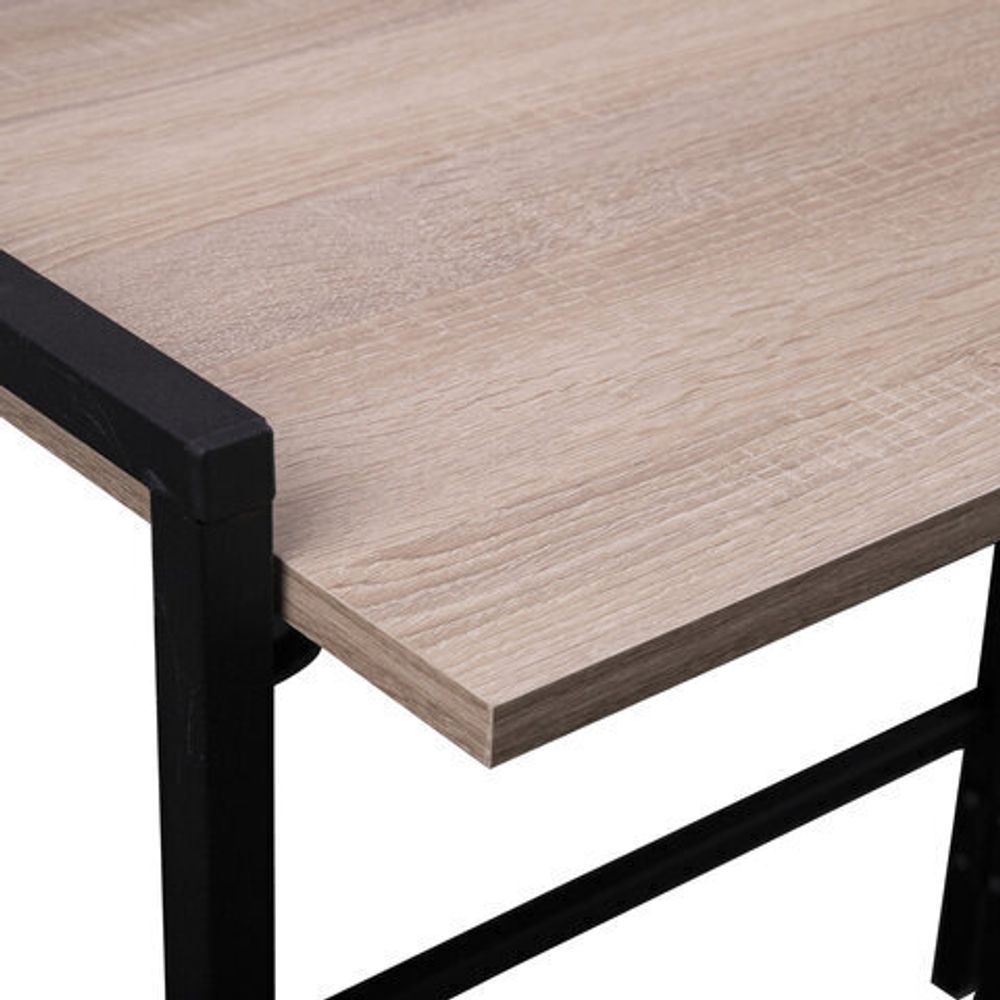 Стол BRABIX "Smart CD-010", 1000х505х795 мм, ЛОФТ, складной, металл/ЛДСП дуб, каркас черный, 641876