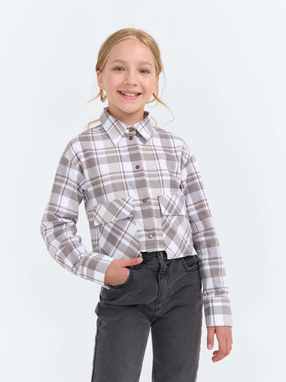 Рубашка фланелевая укороченная "Дымка" 7+