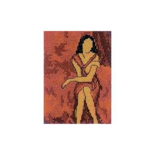 "Девушка в красном"-EH341 вышивка