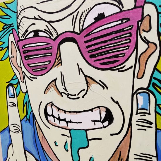 Картина авторская на холсте Рик и Морти "F..k" (80х60см)