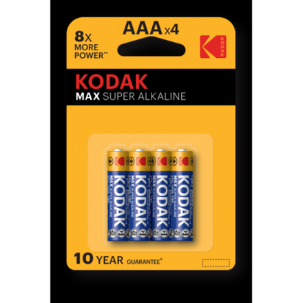 Батарейки Kodak LR03-4BL MAX SUPER Alkaline [K3A-4]