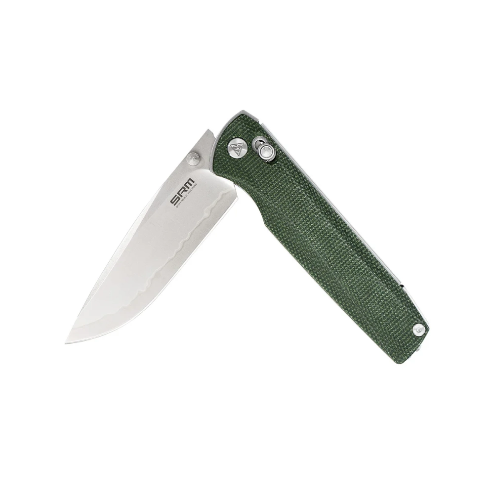 Нож складной SRM 258L-MG2 Terrier Beadblast (140Cr Laminated, OD Green Micarta)