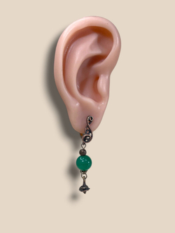 Серьги Завиток и нефрит