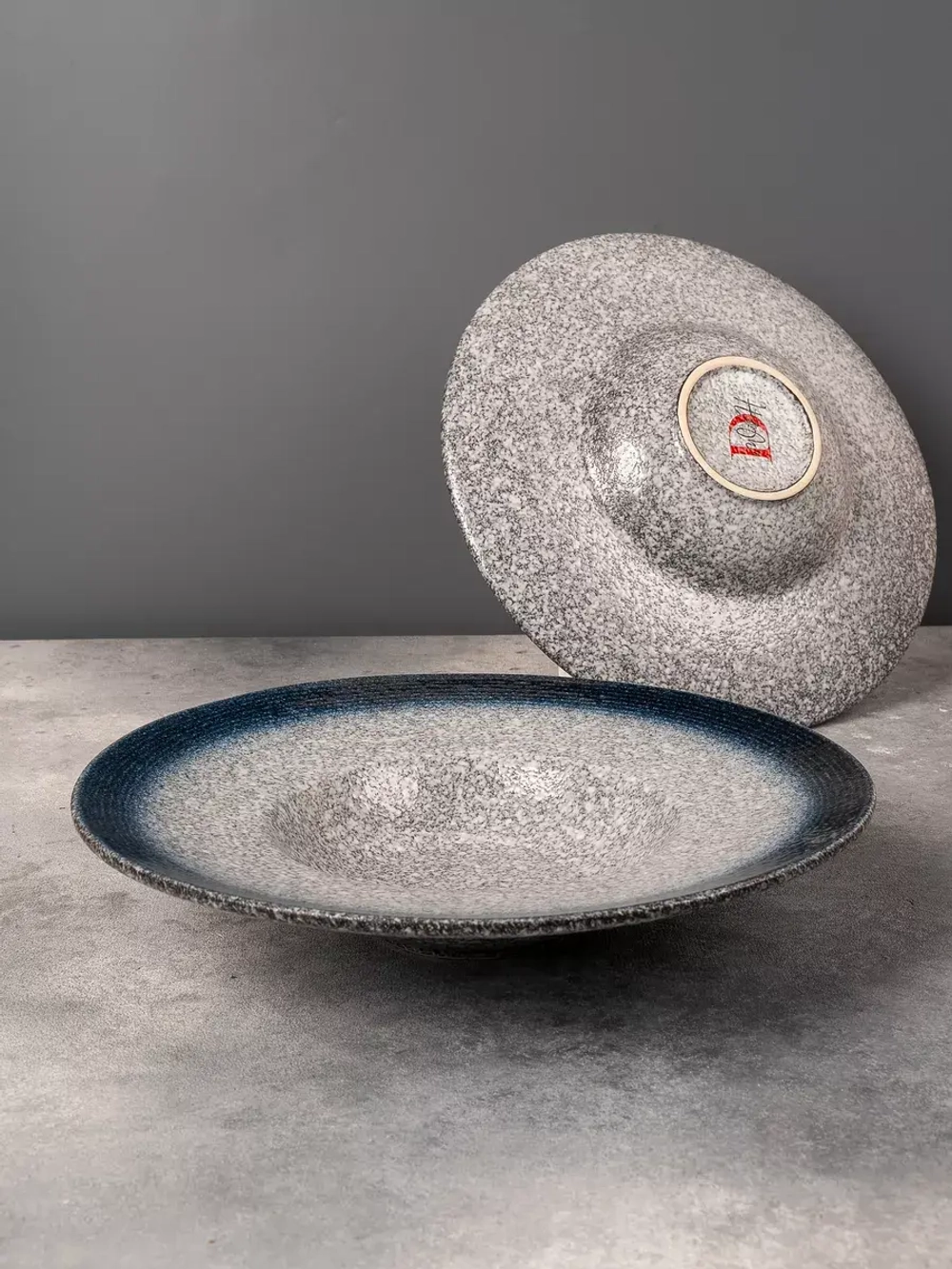 Набор посуды 2 тарелки для пасты шляпа синяя 28 см