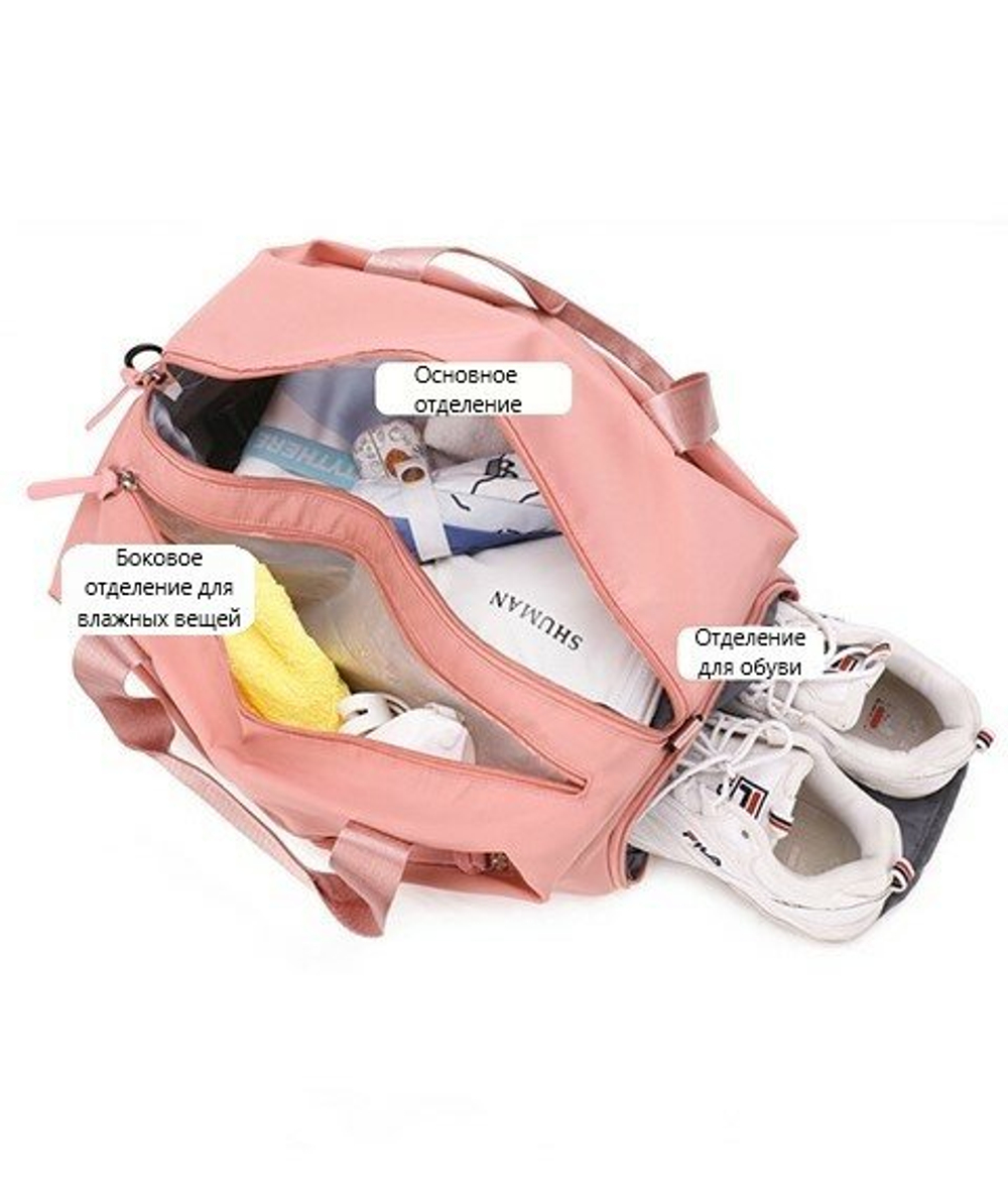 Сумка спортивная дорожная, синяя 43*26*30см