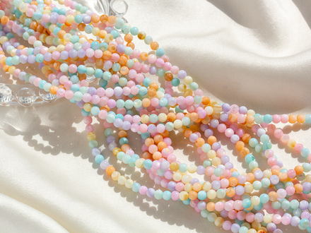 Нить бусин из перламутра микс, 4мм гладкие