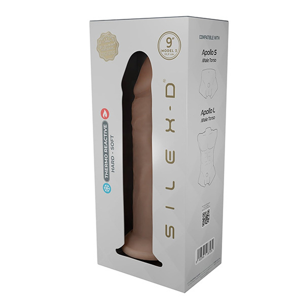 Телесный фаллоимитатор 22,8см на присоске (совместим с Apollo) SilexD Realistic Dildo 9" Liquid Silicone Model 2