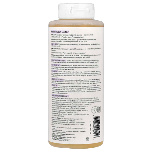 The Honest Company, Поистине успокаивающая пена для ванн, лаванда, 12,0 жидких унций (355 мл)