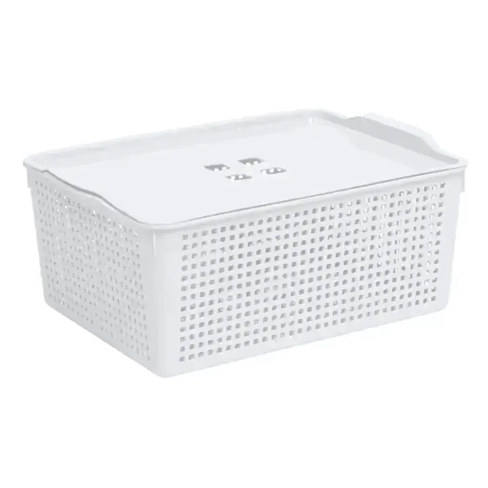 Корзинка Лофт 13л 395х168 мм с крышкой (белый)