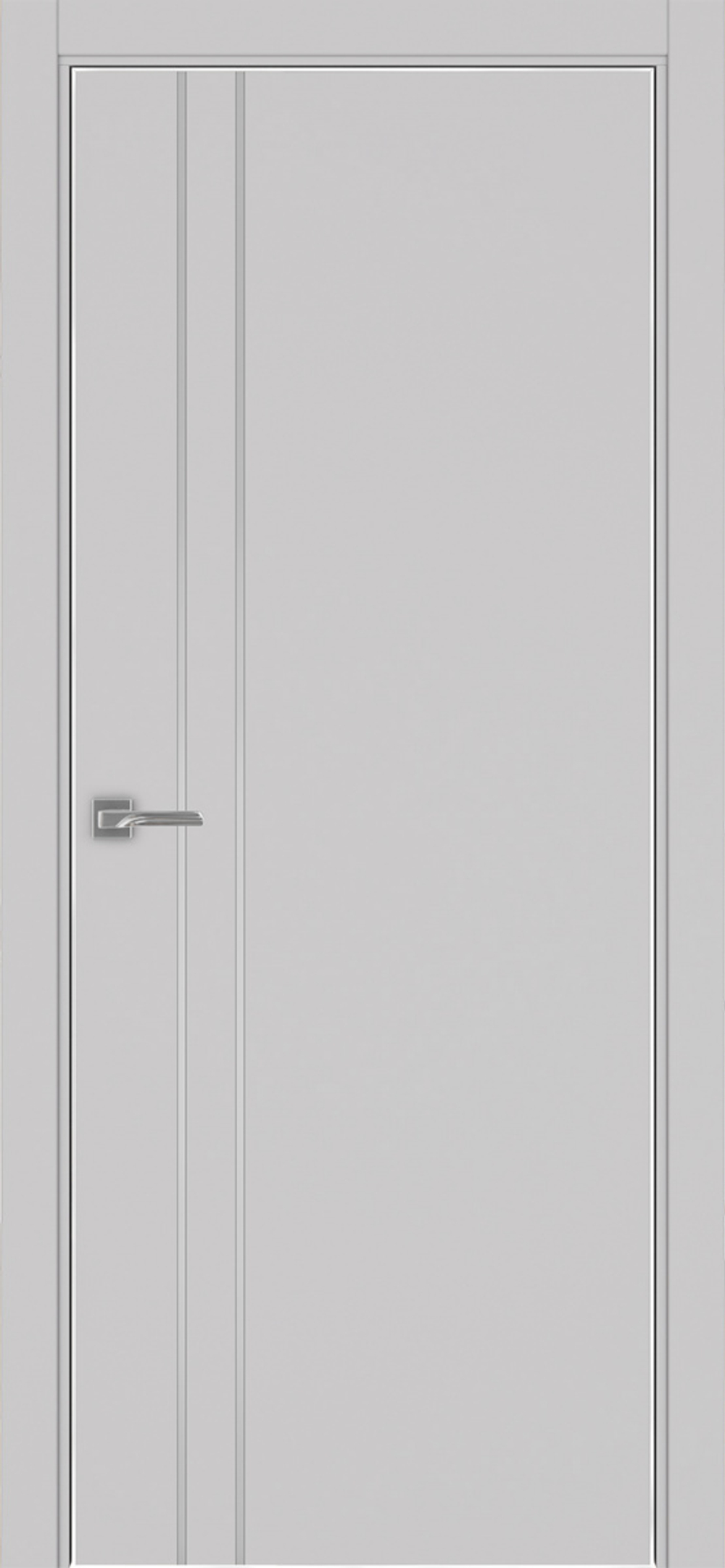Межкомнатная дверь Optima Porte НЕАПОЛЬ 205 Молдинг SC (матовое серебро), Алюминиевая кромка SC (матовое серебро) с 4-х сторон