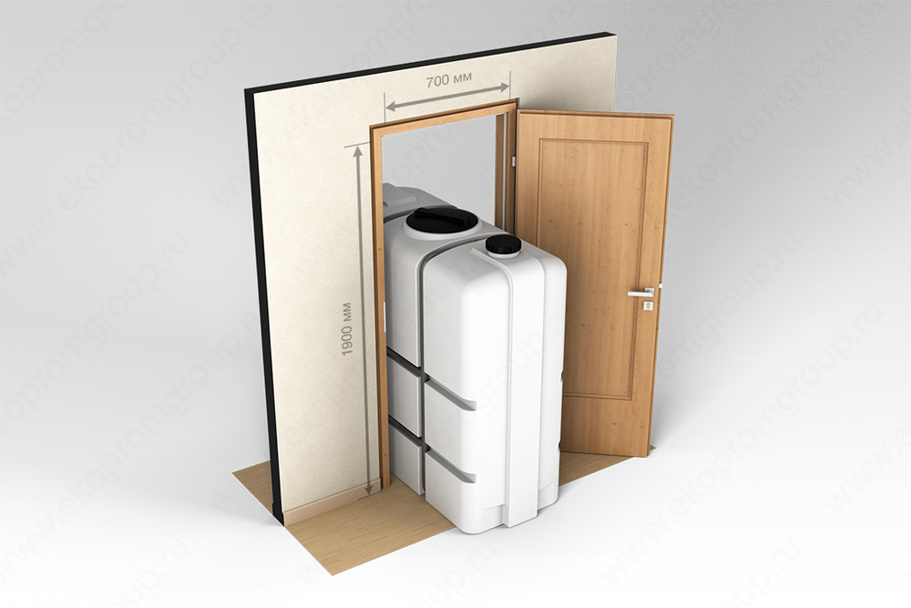 Емкость пищевая в обрешетке ЭкоПром K 1000 л. узкая (144x60x146см;белый) - арт.555727