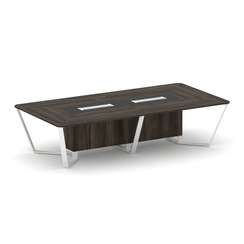 Steel Meet Стол переговорный прямоугольный KMK-PR.B.SP-12 Дуб Мали/Графит Глянец/Металл Белый 3200*1