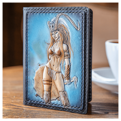 Кожаная обложка на паспорт «Шаманка» (фигура)
