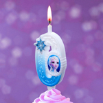 Свеча Цифра, 0 Холодное сердце, 12 см
