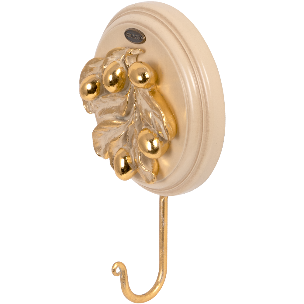 Настенный крючок Oliva Branch (Олива Бранч) Айвори Мраморное золото