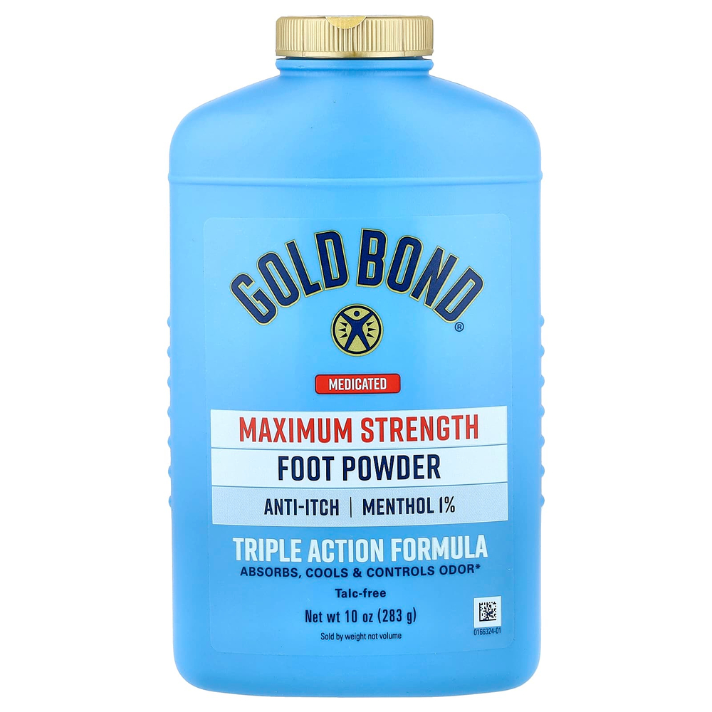 Gold Bond, Medicated, порошок для ног, средство тройного действия, 283 г (10 унций)