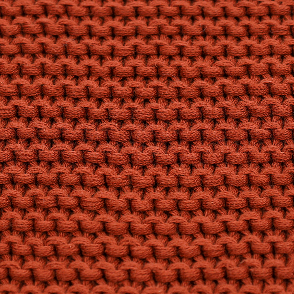 Плед из хлопка жемчужной вязки терракотового цвета из коллекции essential, 130х180 см