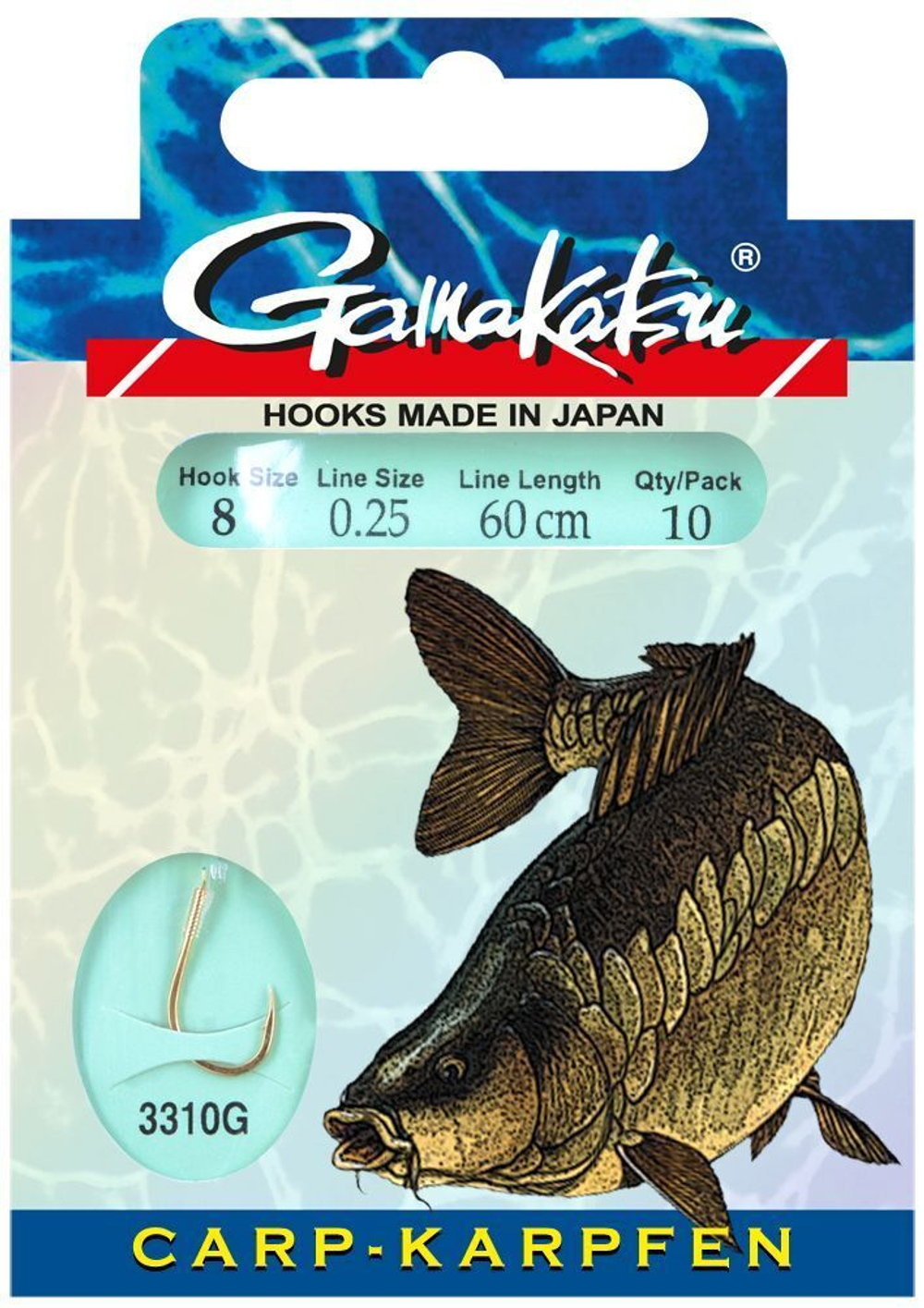 Крючок Gamakatsu Hook BKS-3320G Carp 60cm №02 d0.28