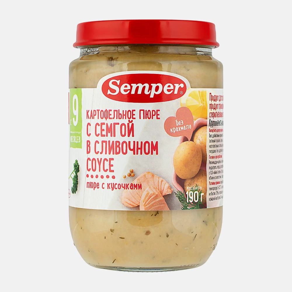 Пюре Semper Картофельное с семгой в сливочном соусе 190г