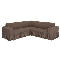 Чехол на угловой диван, цвет Кофе с молоком