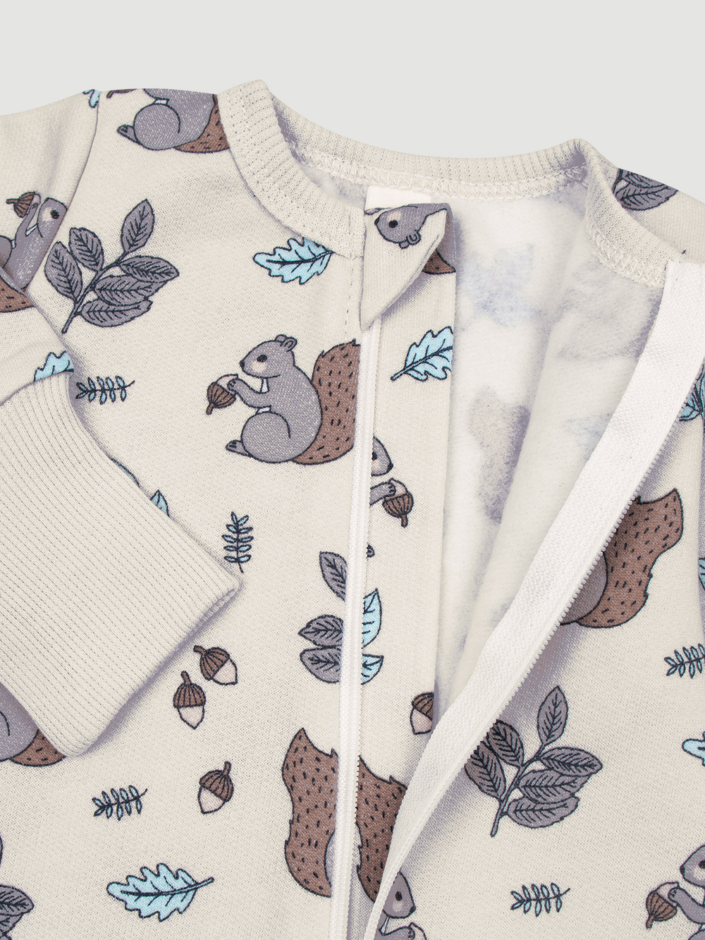 Утеплённый комбинезон с открытой ножкой Mjölk Sleep and Play Белочки